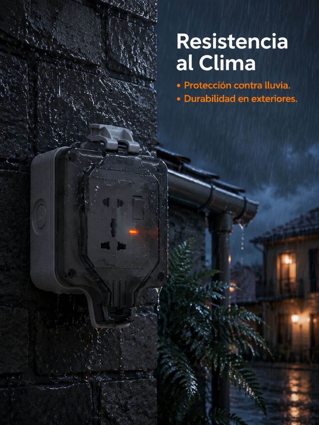 Caja de enchufe exterior resistente a condiciones climáticas