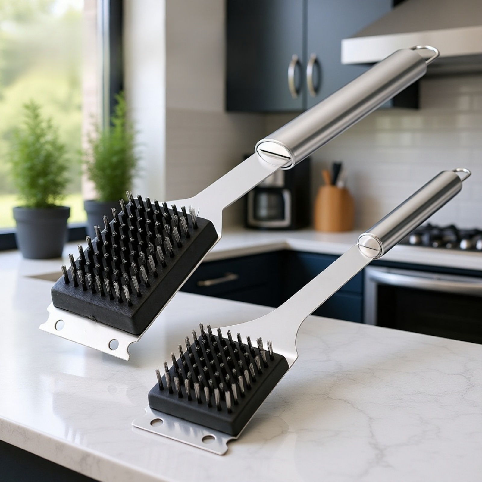 Cepillo de limpieza de acero inoxidable para barbacoas