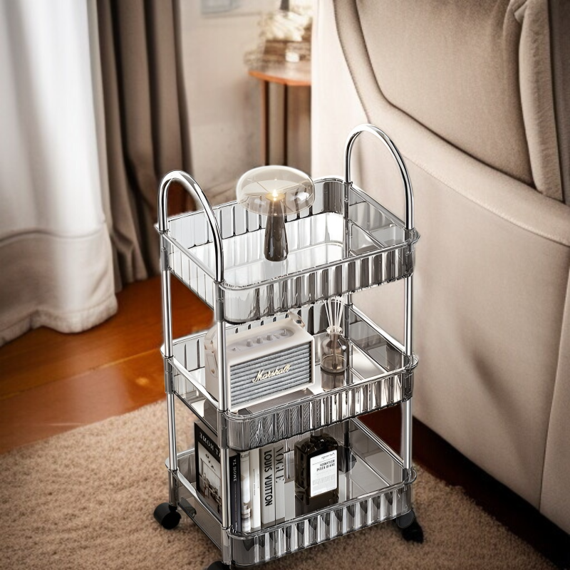 이동식 수납 선반 선반 아크릴 다층 가정용 이동식