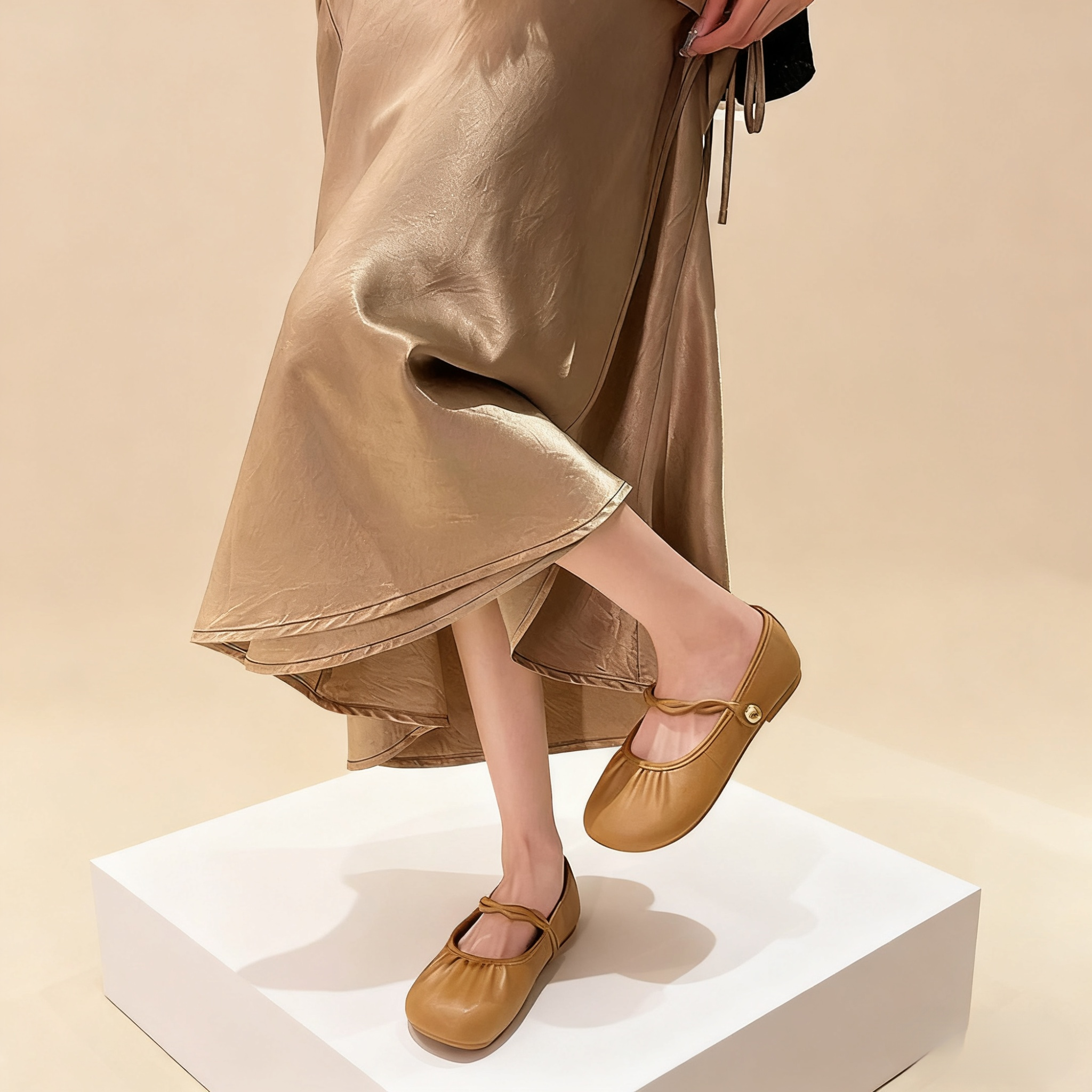 Vintage Mary Jane Flats, Einzelne Schuhe, Modische Retro-Schuhe