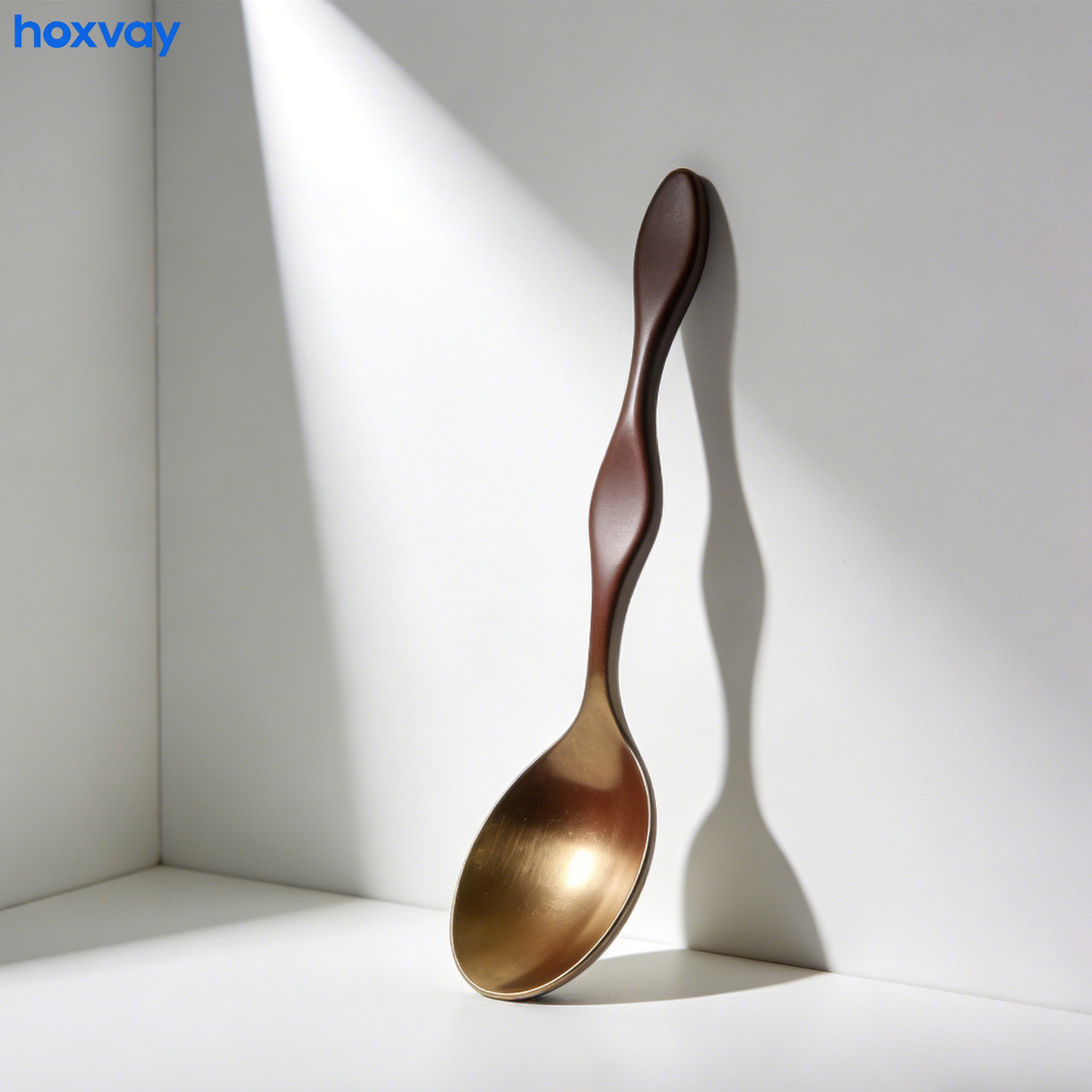 Stainless steel long-handled soup spoons set of three