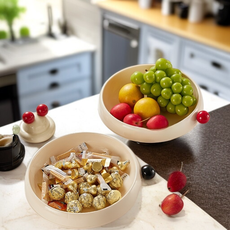 비주얼 라이트 럭셔리 거실 장식 과일 접시 하이 발 대용량 과일 접시 크림 캔디 간식 용기