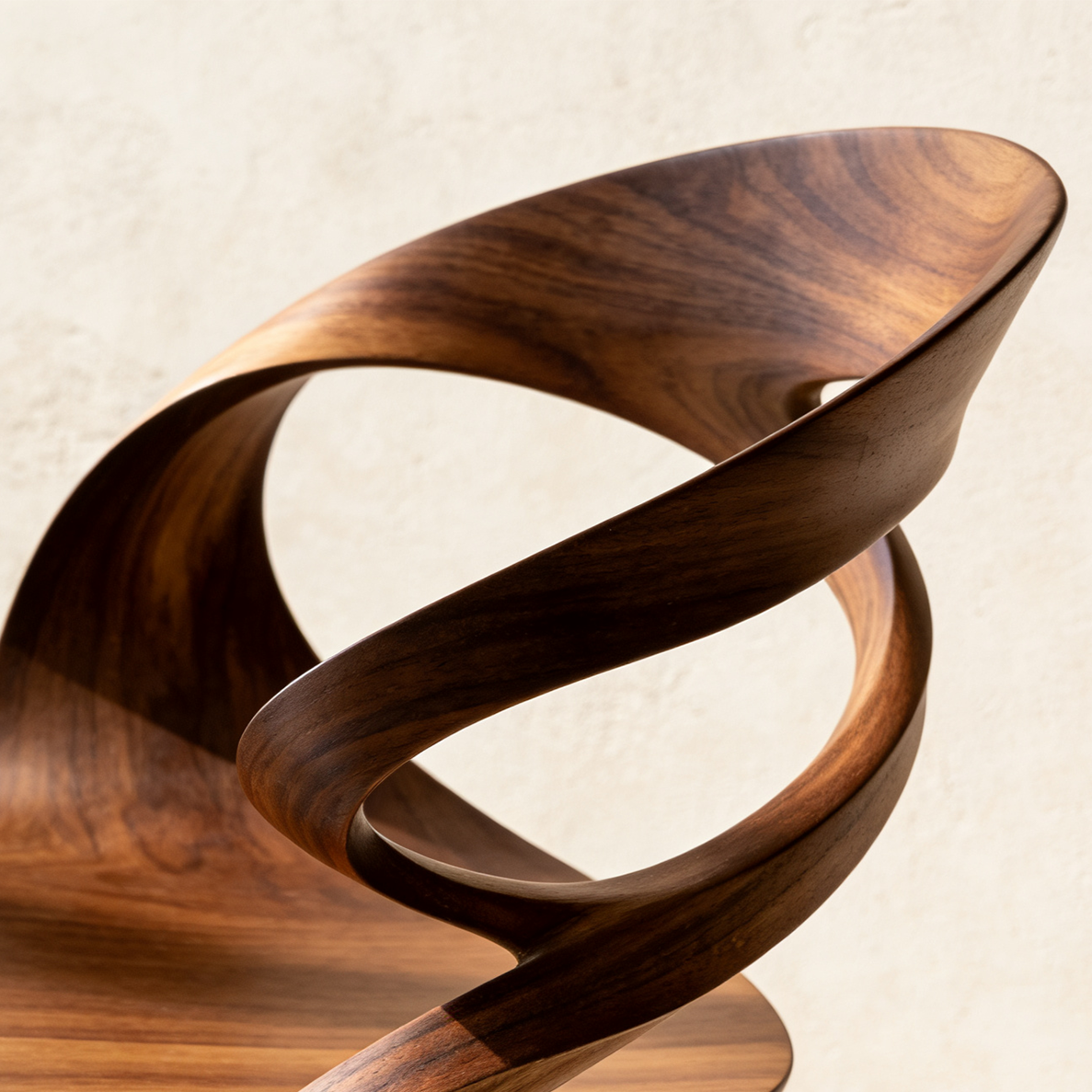ウォールナット曲線デザインチェア
