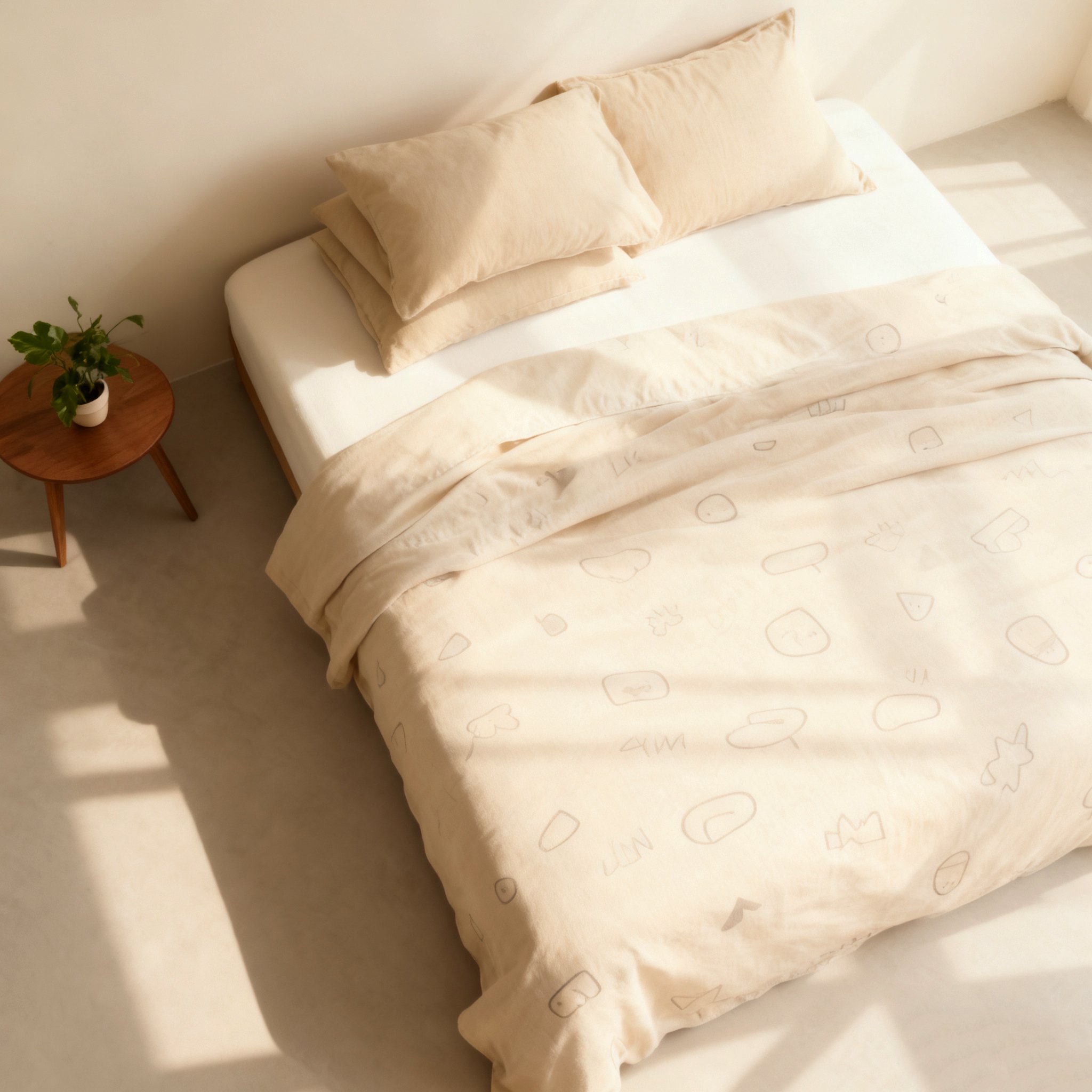 100% 면 침구 4종 세트