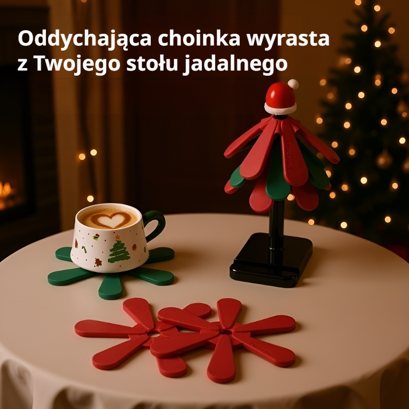 Podkładka silikonowa w kształcie choinki