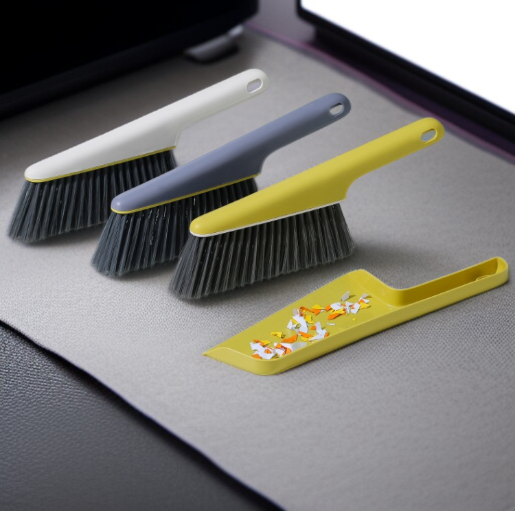 Multifunctional dusting brush set with perforated handle for bed cleaning