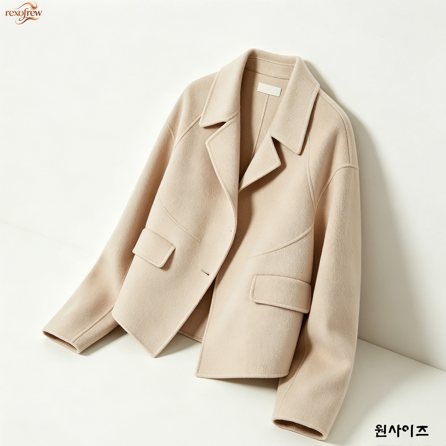 따뜻한 겨울 패션을 위한 양면 울 코트 디테일