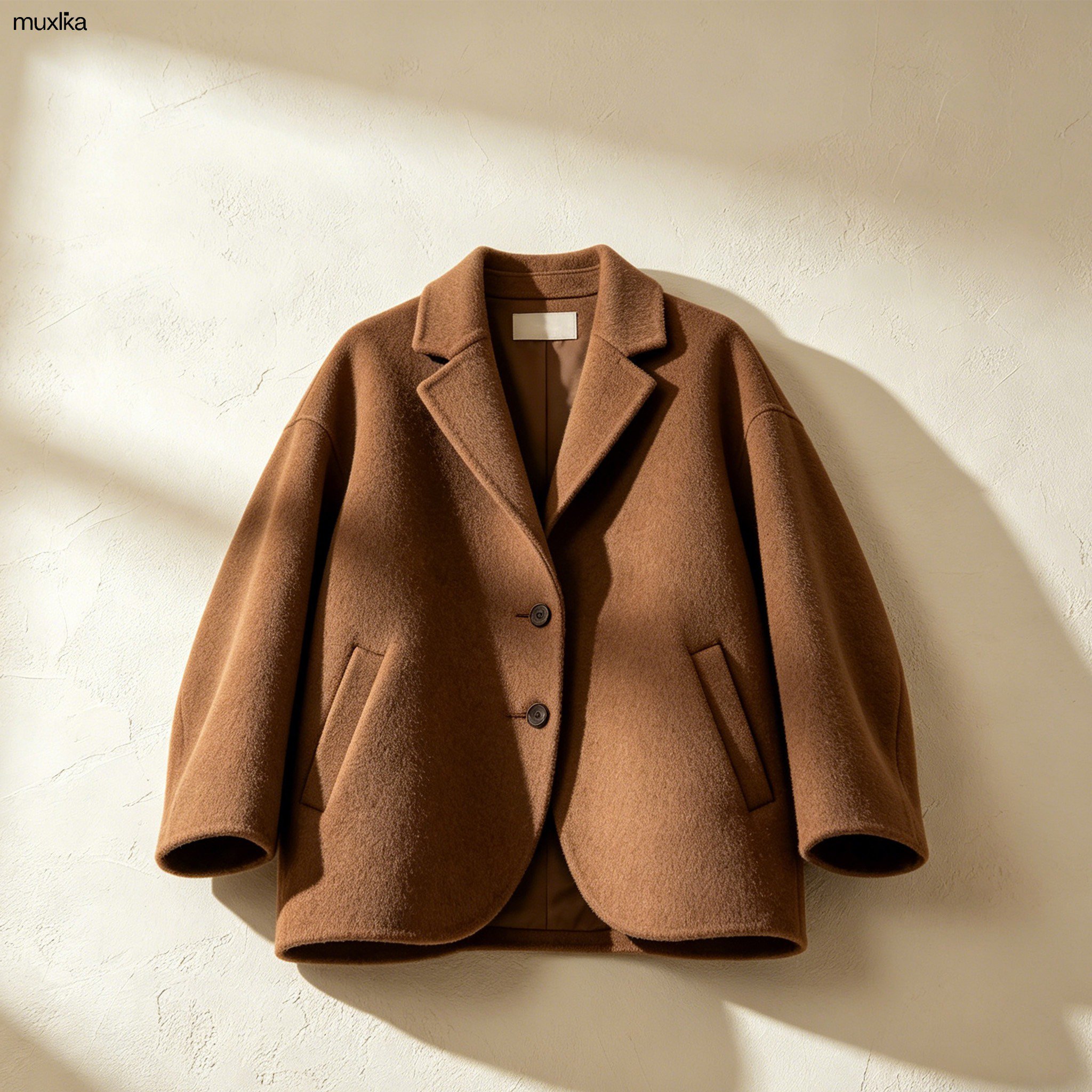 ゆったりとしたシルエットのレディースコート全体画像