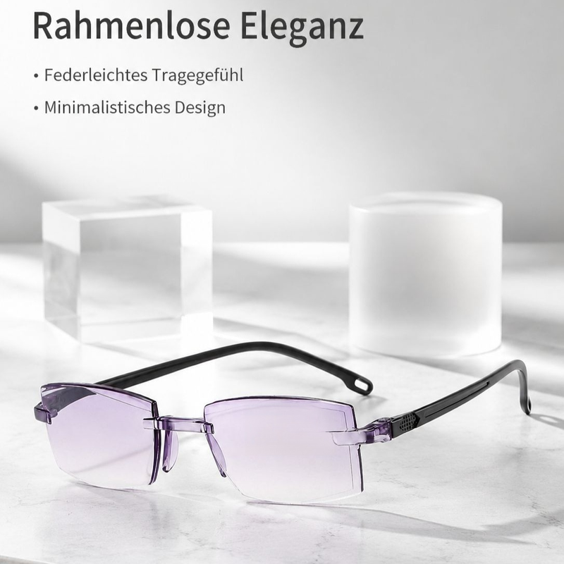 Intelligente rahmenlose Lesebrille mit HD und Blaulichtschutz