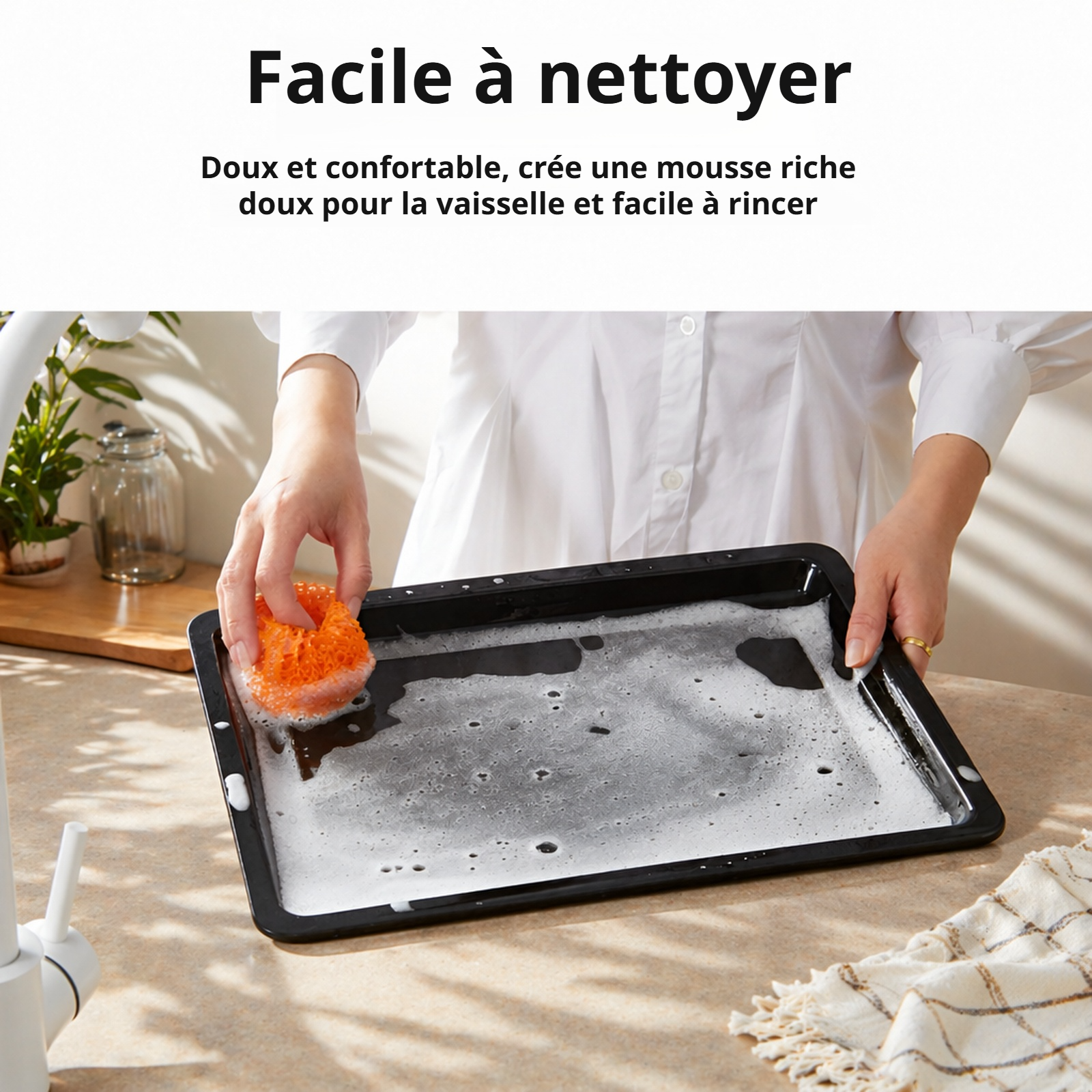 Brosse à vaisselle mignonne avec poignée et boule de nettoyage pour cuisine
