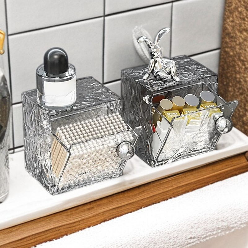 Wall-mounted bathroom mirror cabinet with storage shelves