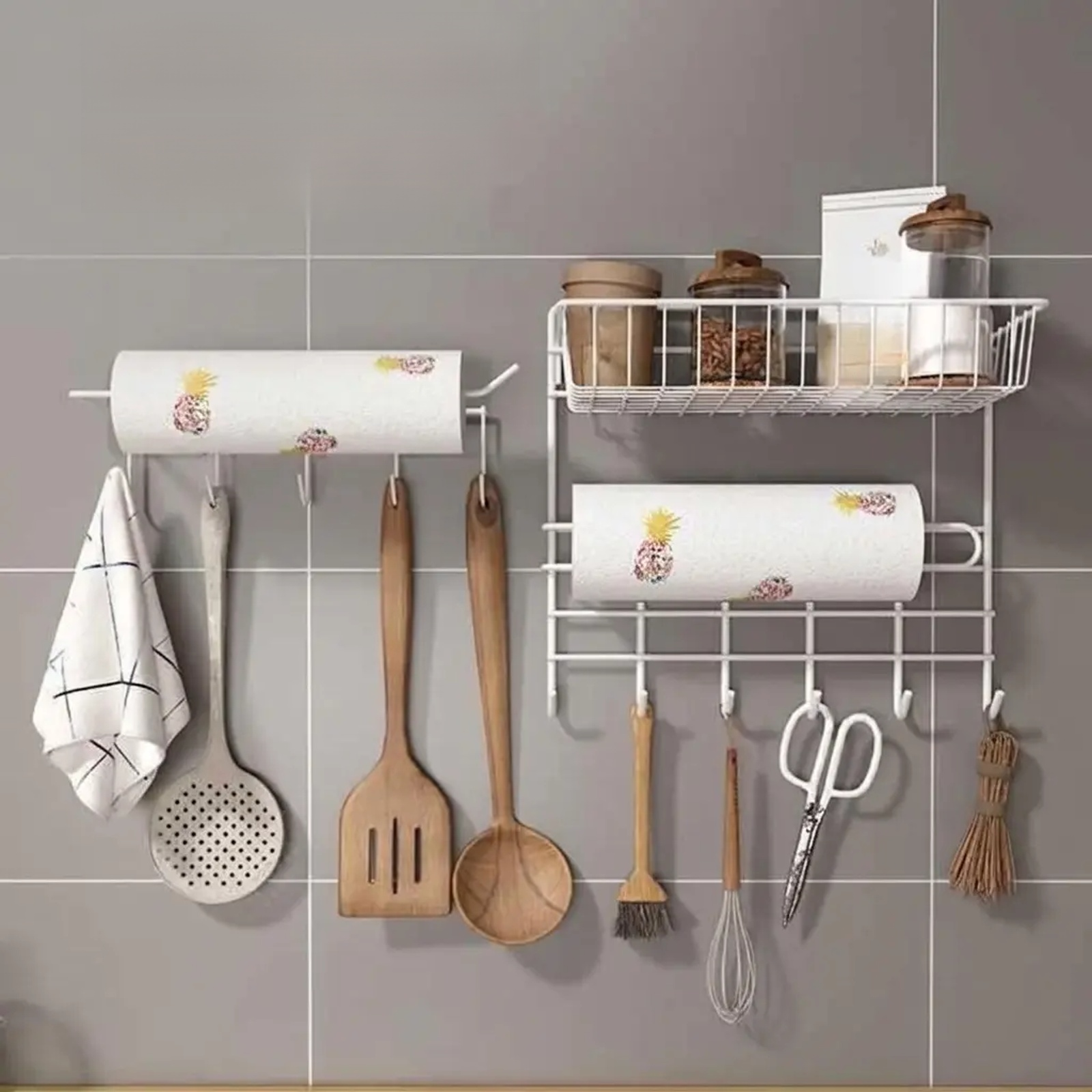 Kitchen paper towel storage rack