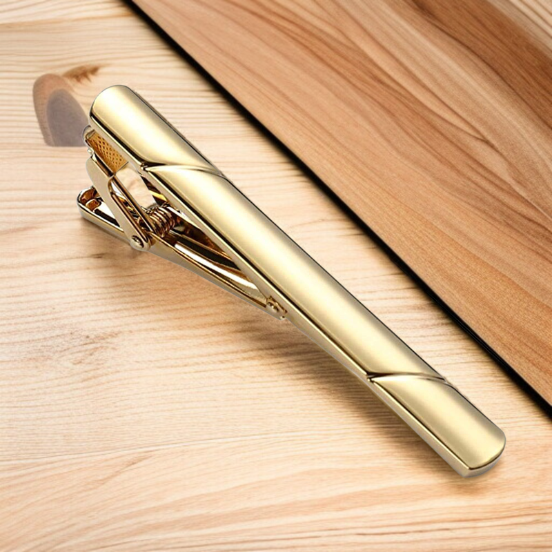 メンズネクタイピン、軽量高級ステンレススチールネクタイピン、ツイル光沢高級ネクタイピン