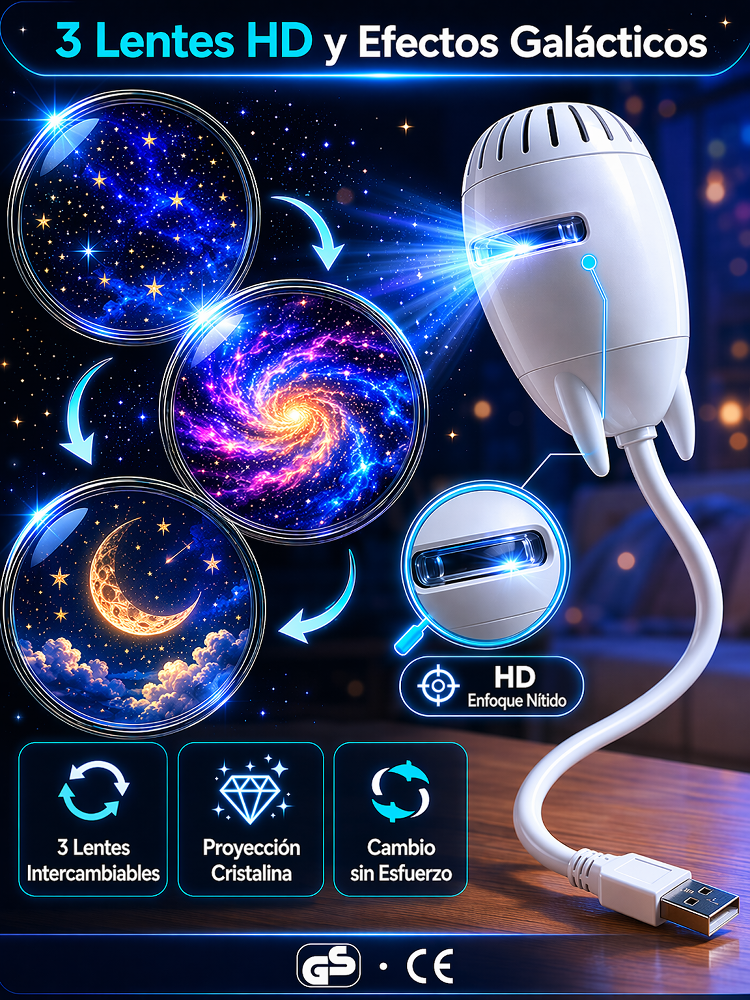 【Proyector de estrellas multifunción】Crea un universo romántico en 1 segundo - Imagen 4K ultra HD