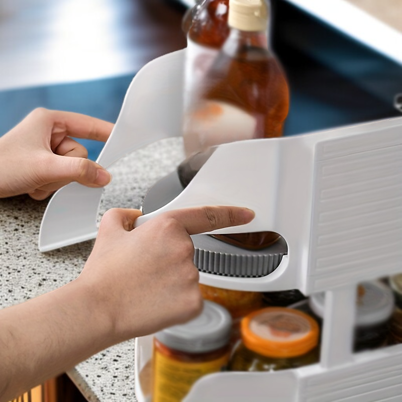 Household Rotating Organizer with Safety Pad for Seasoning, Beverage, and Beer