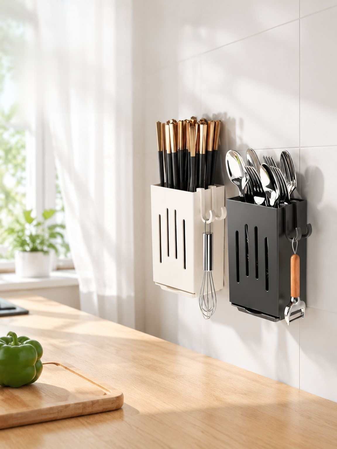 Porte-couverts mural pour une cuisine ordonnée et fonctionnelle