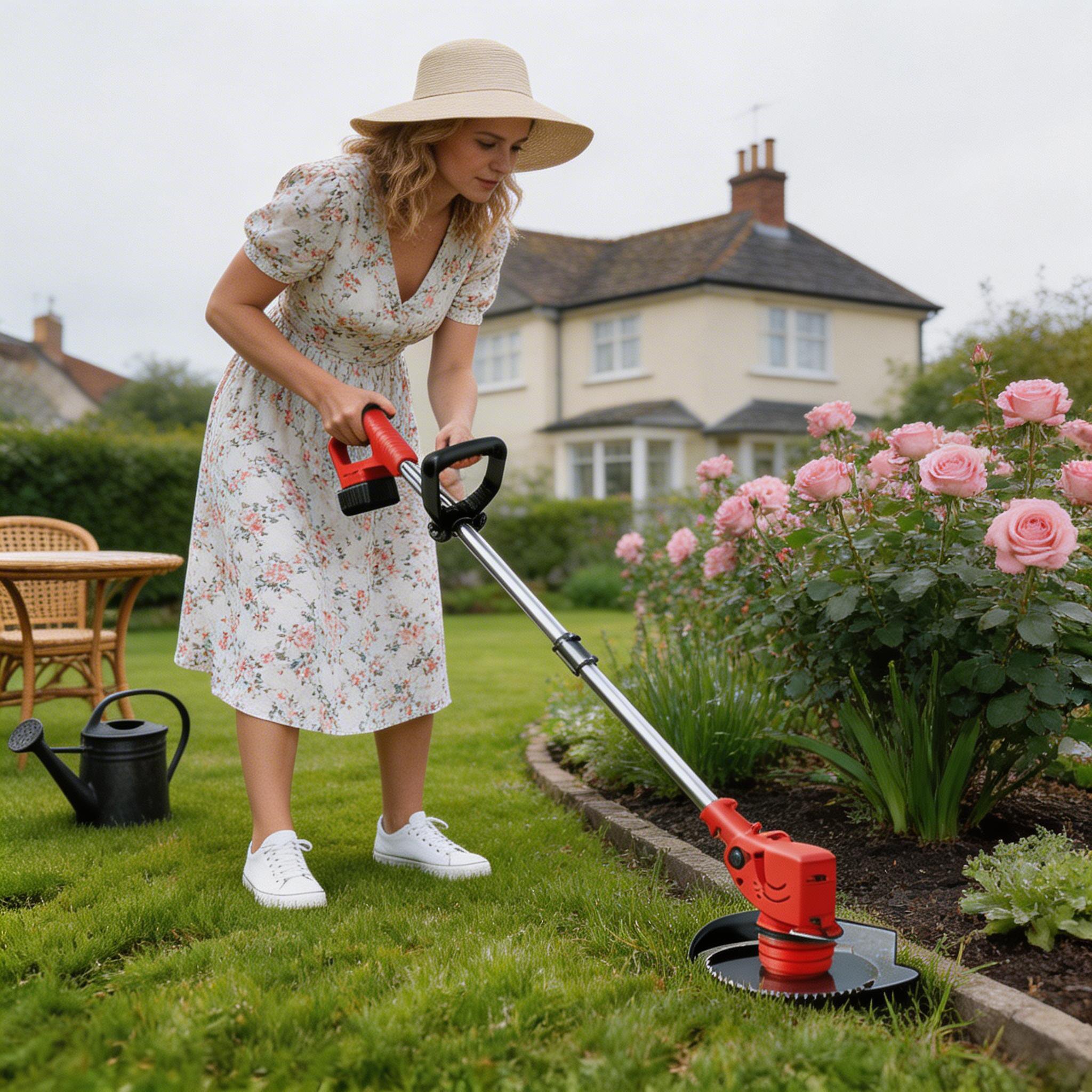 Household Cordless Telescopic Lithium Lawn Mower Small Handheld Grass Trimmer