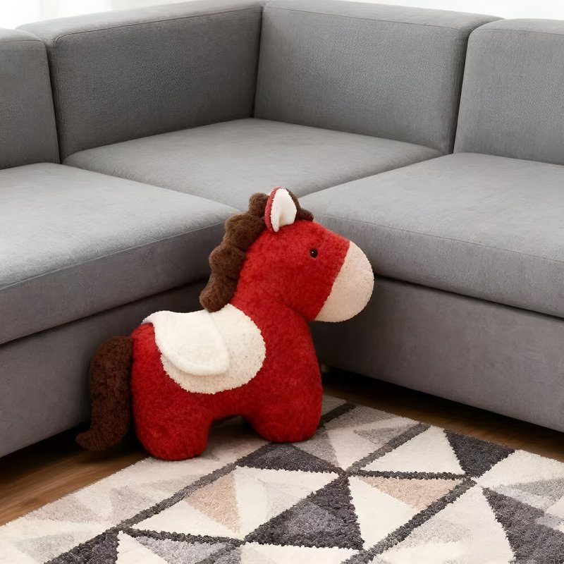 Little Red Horse Decorative Pillow