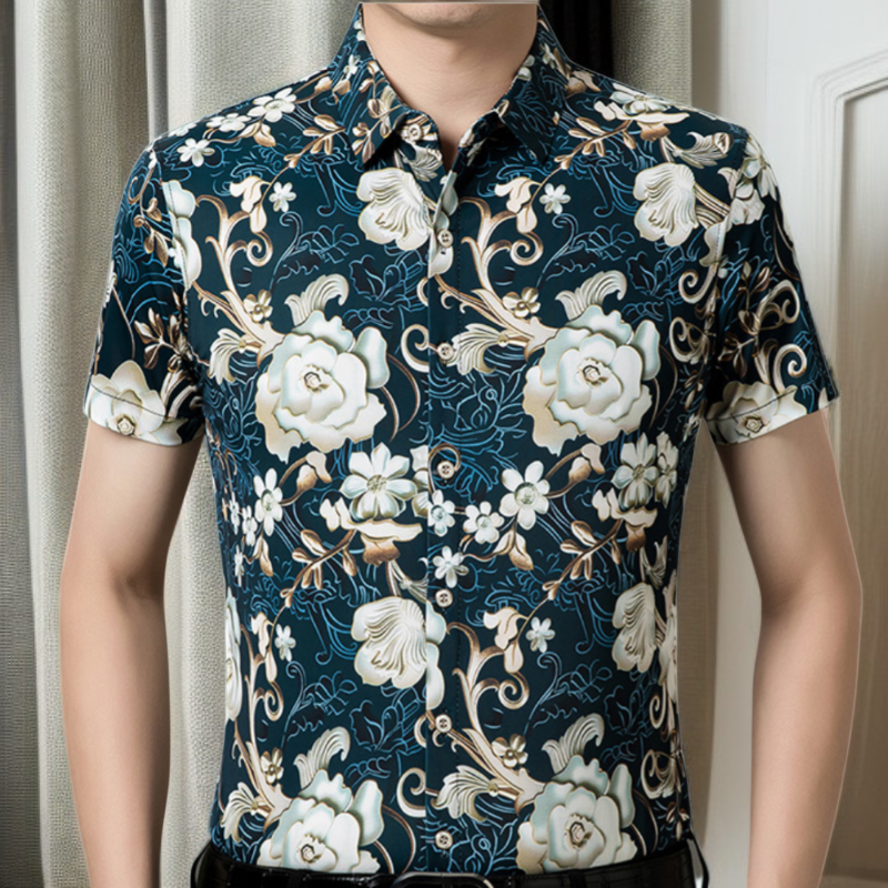 Camisa elegante y fresca para verano de seda helada