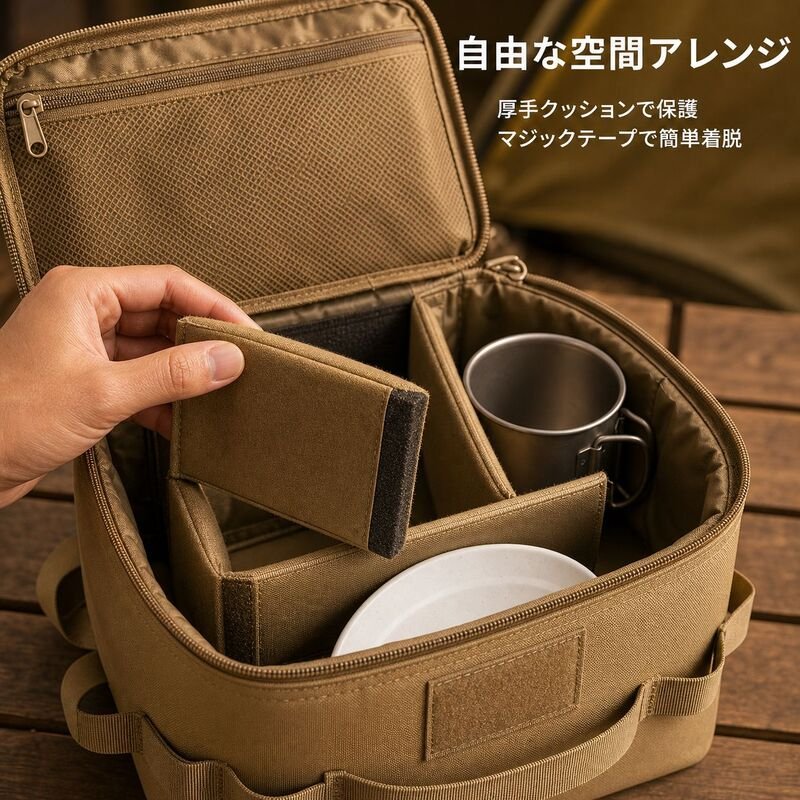 多機能ピクニックトートバッグ、アウトドア食器整理バッグ、旅行用ポータブル収納バッグ
