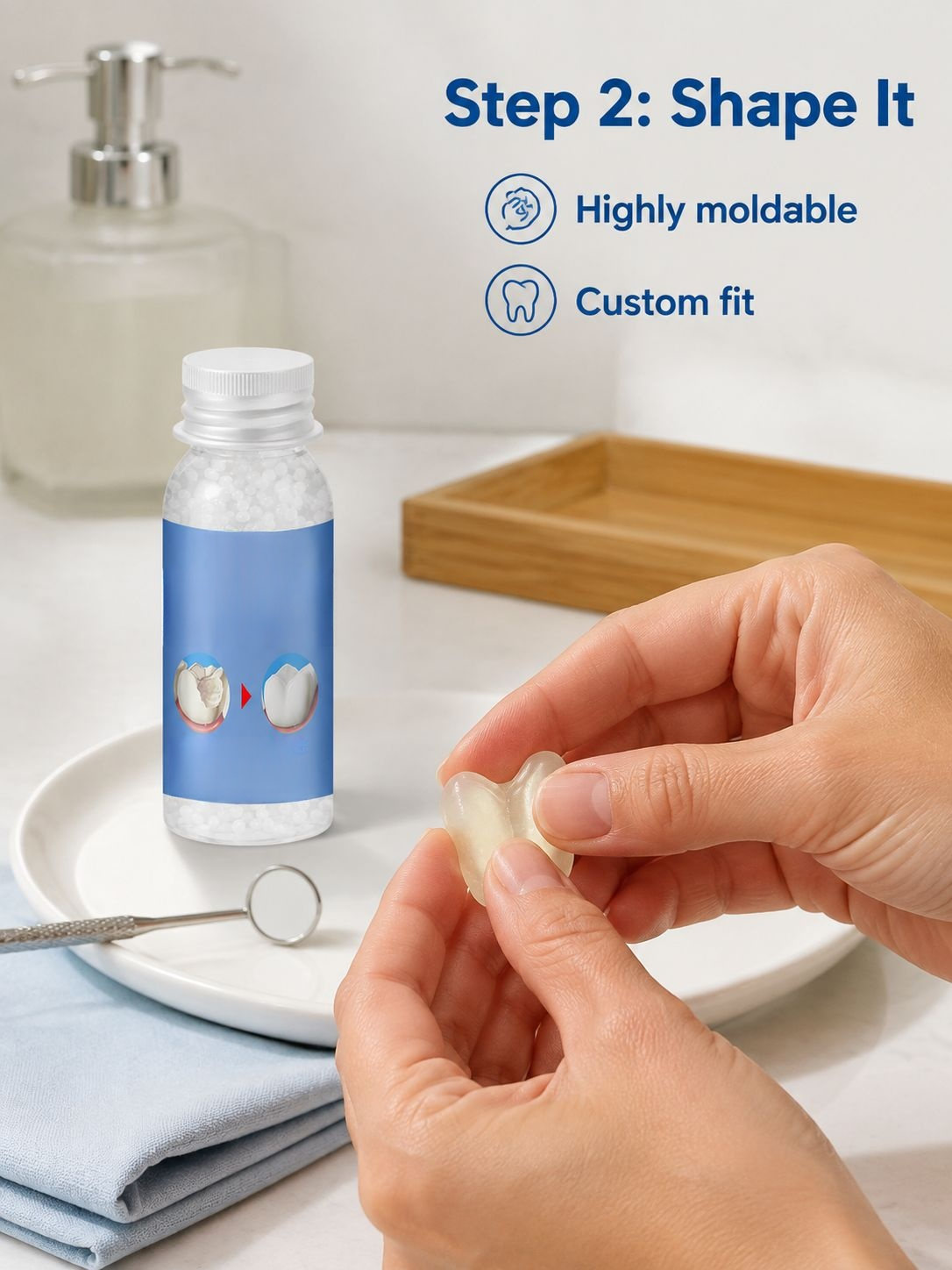 Strong bonding dental adhesive for emergency fixes