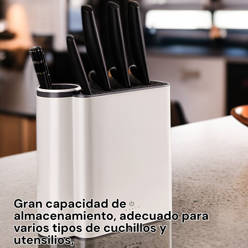 Soporte de cuchillos inteligente para cocina con esterilización UV