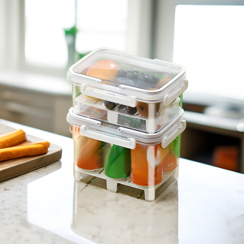 이중층 배수 가능한 식품 보존 용기