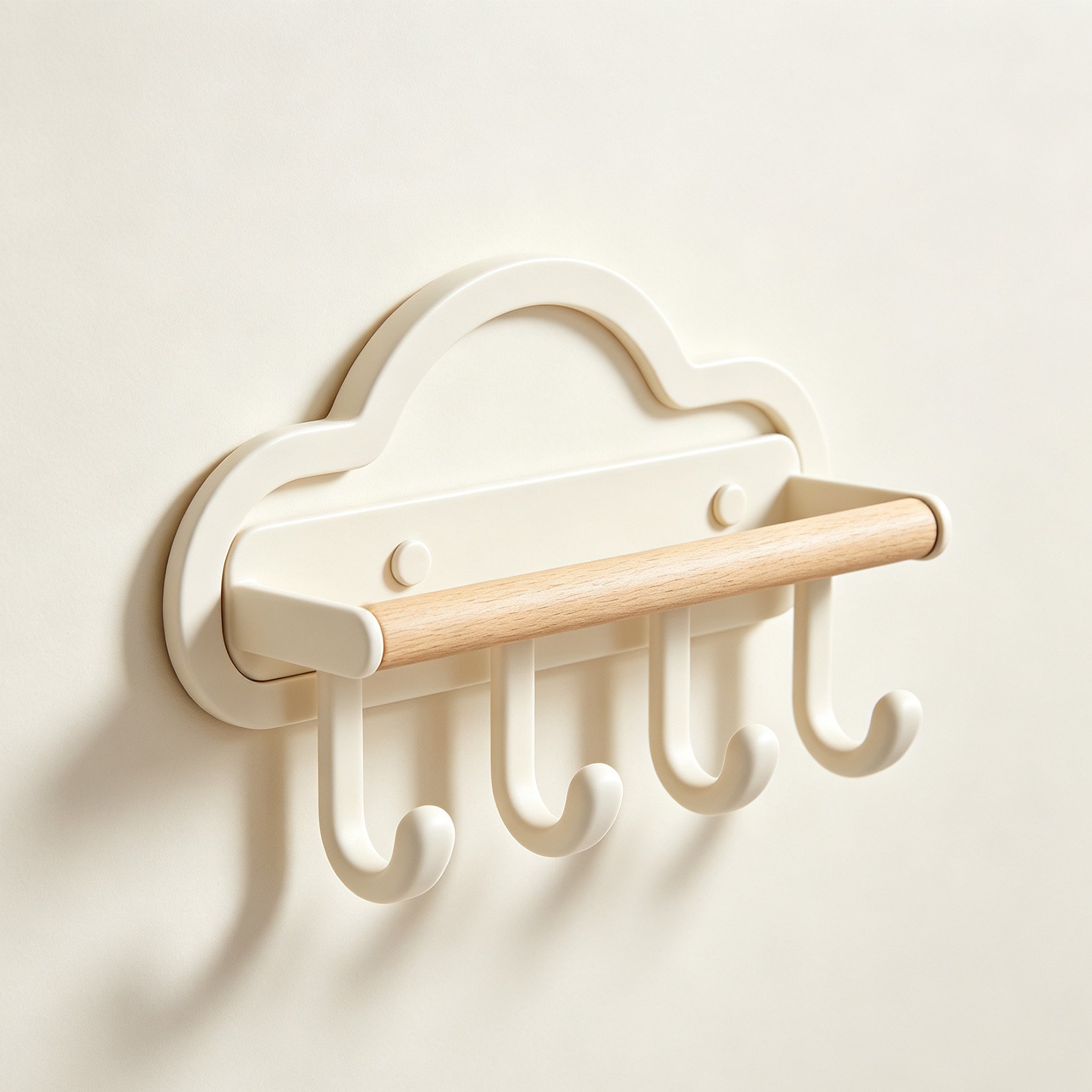 Cloud-shaped wooden hooks