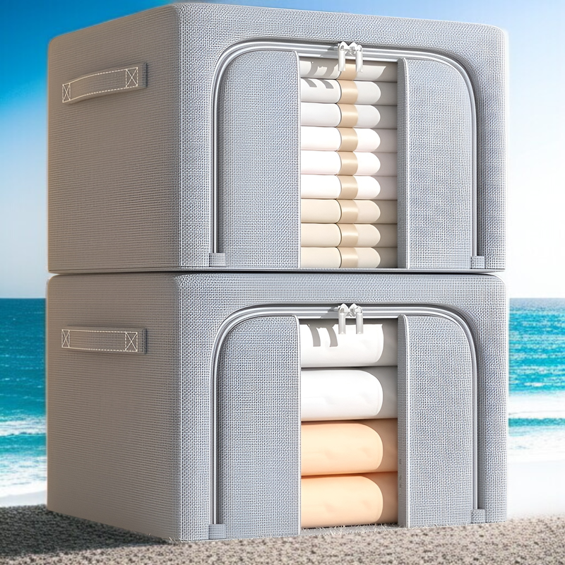 収納ボックス 家庭用ワードローブ 衣類収納ボックス オックスフォード布 衣類折りたたみ収納バッグ 大容量 キルト収納キャビネット