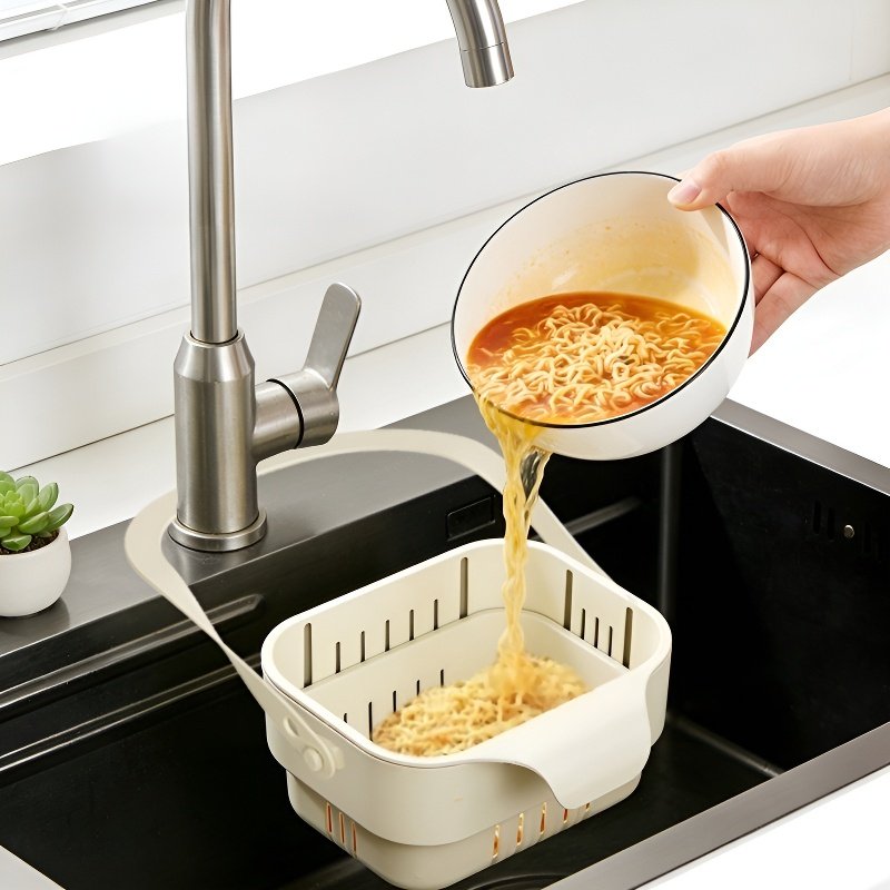 주방 수도꼭지 걸이 접이식 필터 바구니 물빠짐 선반