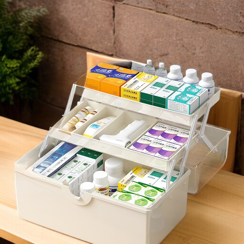가정용 대용량 레이어드 가시약통 다층 가정용 약품 수납함 방역약 수납함