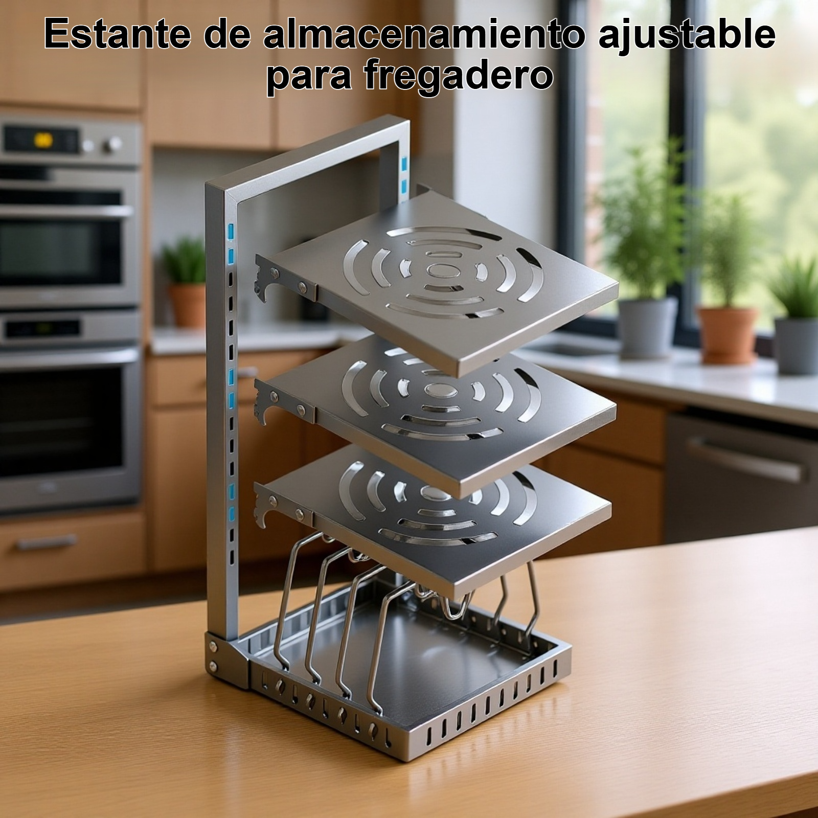 Estante de almacenamiento ajustable para fregadero