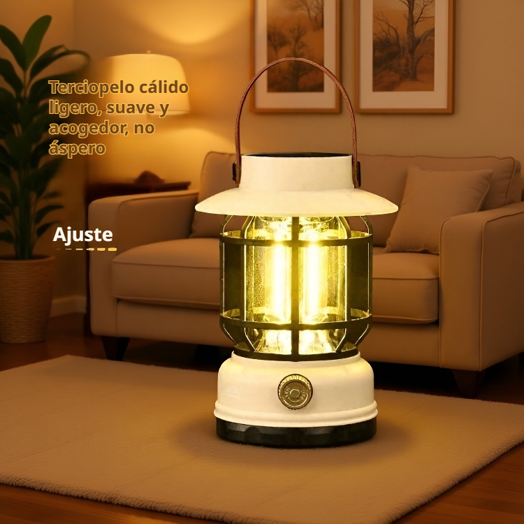 Lámpara vintage de caballo ambiente para camping, recargable y solar