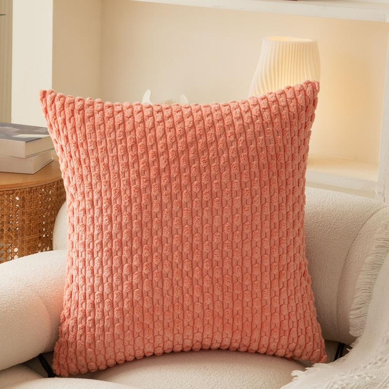 链条灯芯绒抱枕枕套