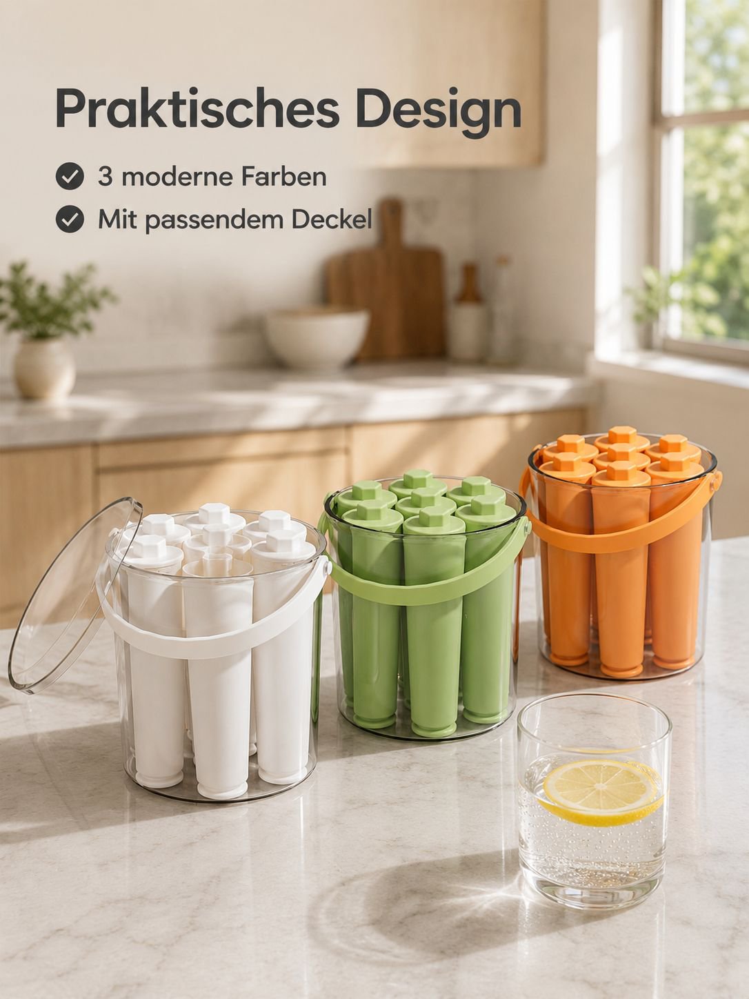 Lebensmittelechte Langform Silikon Eiswürfelform