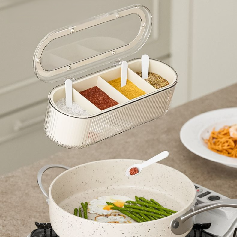 分格スプーン付き調味料収納ボックス