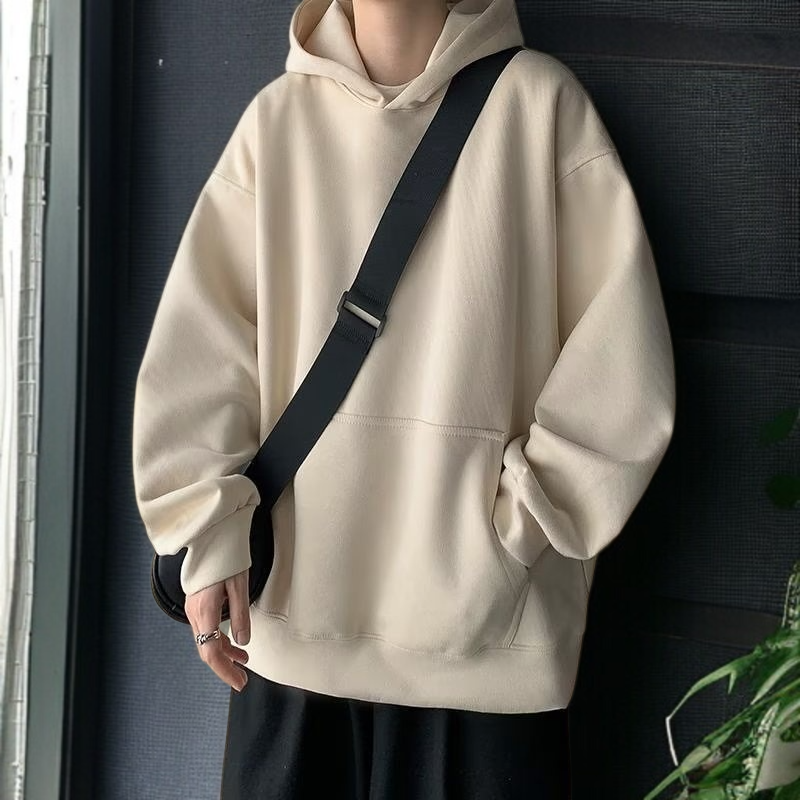 フード付きカップルスウェットシャツカジュアルレトロヘビーウェイトスエードルーズジャケット