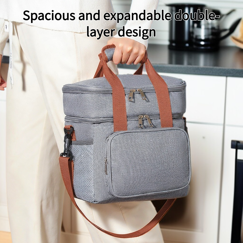 Expandable double-layer refrigerated lunch box