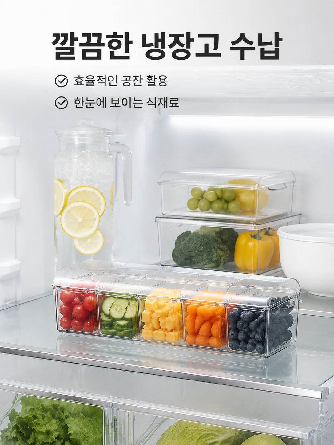 식품 등급 주방 냉장고 샐러드 수납함 야외 파티 피크닉 칸막이 아이스박스 플라스틱 가정용 신선 보관함