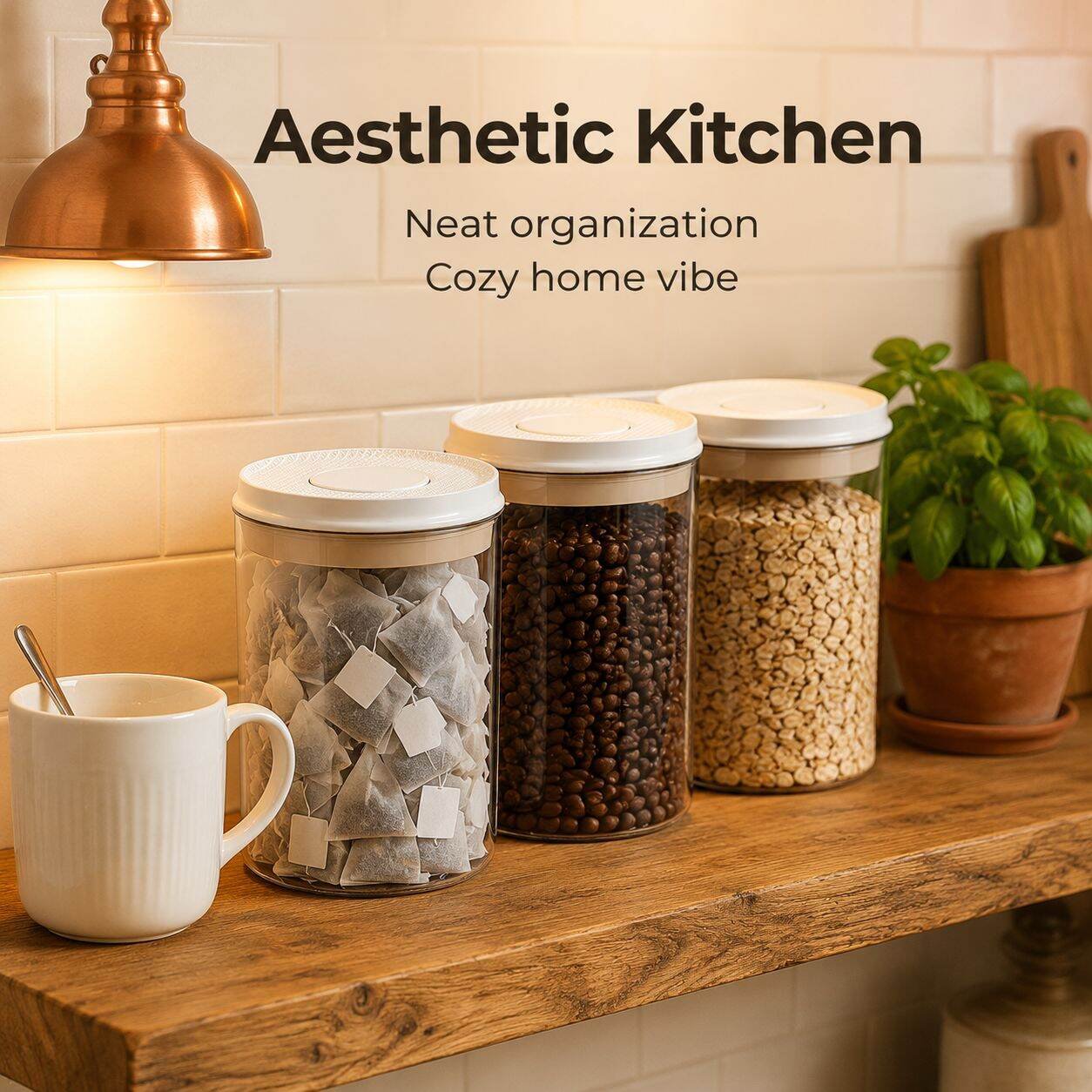 Grain Storage Container Airtight Press-Type Transparent Kitchen Box