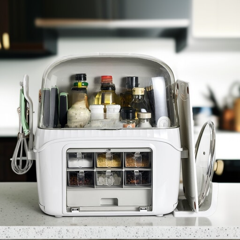 Dust-proof Spice Jar Storage Organizer Set