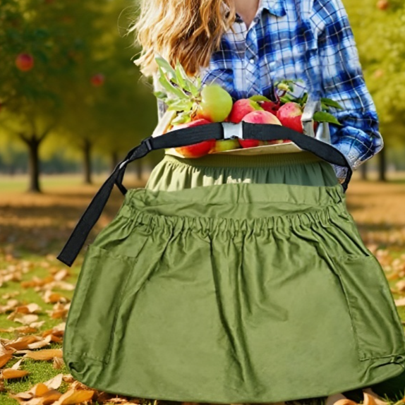  Tablier de jardin en toile robuste, grande capacité, pour désherbage et récolte