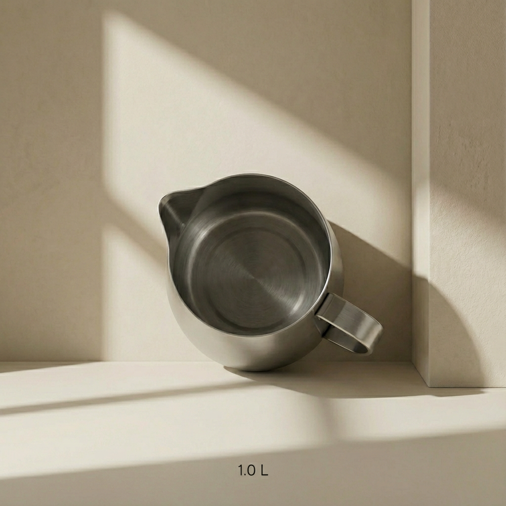 Recipient de filtrare a uleiului din inox pe blatul de bucătărie