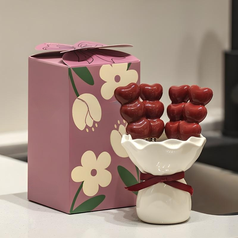 Elegantes Keramik-Fruchtgabel-Set mit praktischem Aufbewahrungstopf