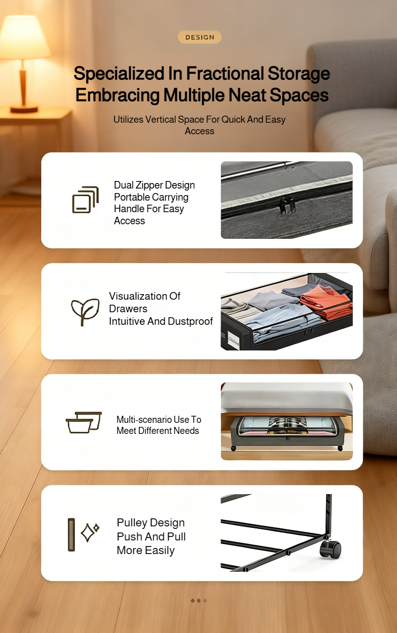 Rolling storage bin with dustproof cover