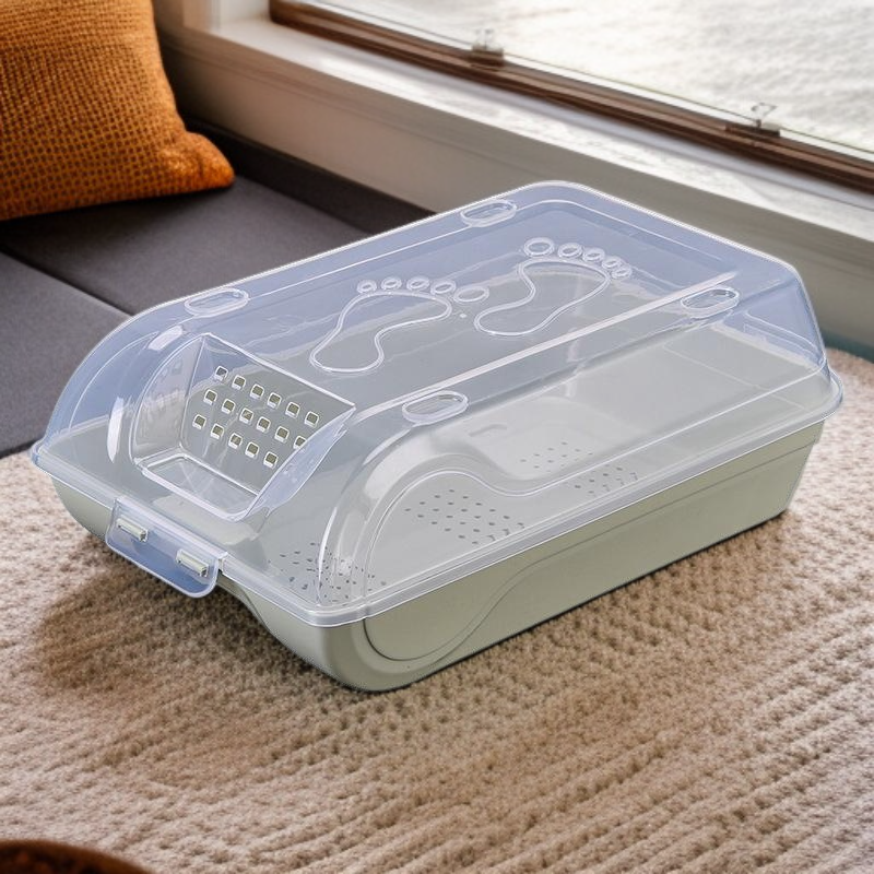 防塵通気透明プラスチック靴箱 重ね置き可能 メンズ靴収納ケース