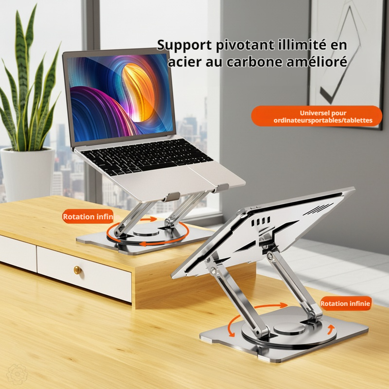 Support d'ordinateur réglable en angle et en hauteur