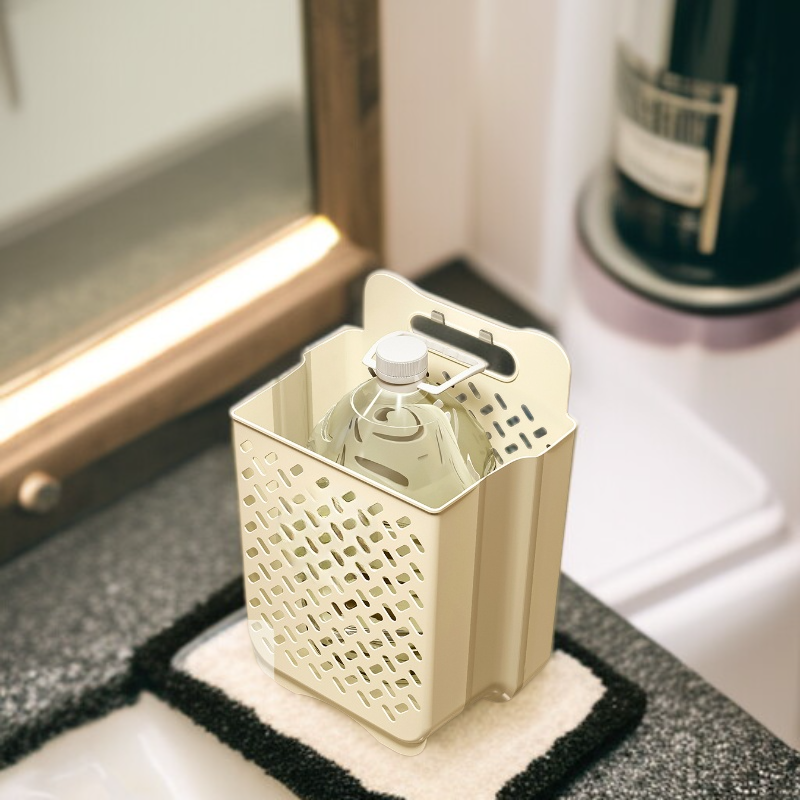 Cesta plegable de ropa sucia para balcón, cubo organizador de plástico