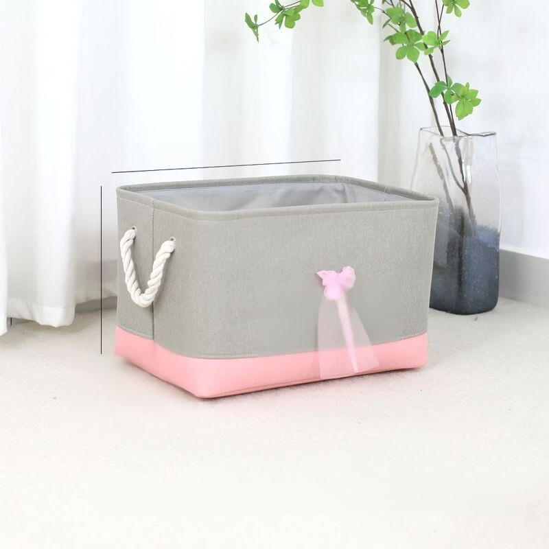 소녀풍 패브릭 수납바구니 의류 장난감 정리함