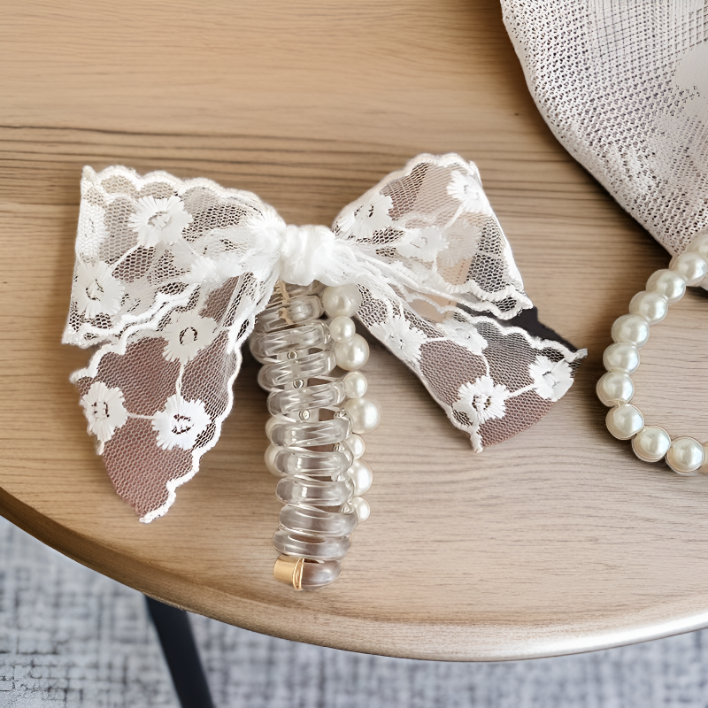 Trendy Pom Pom Telephone Coil Hair Ring